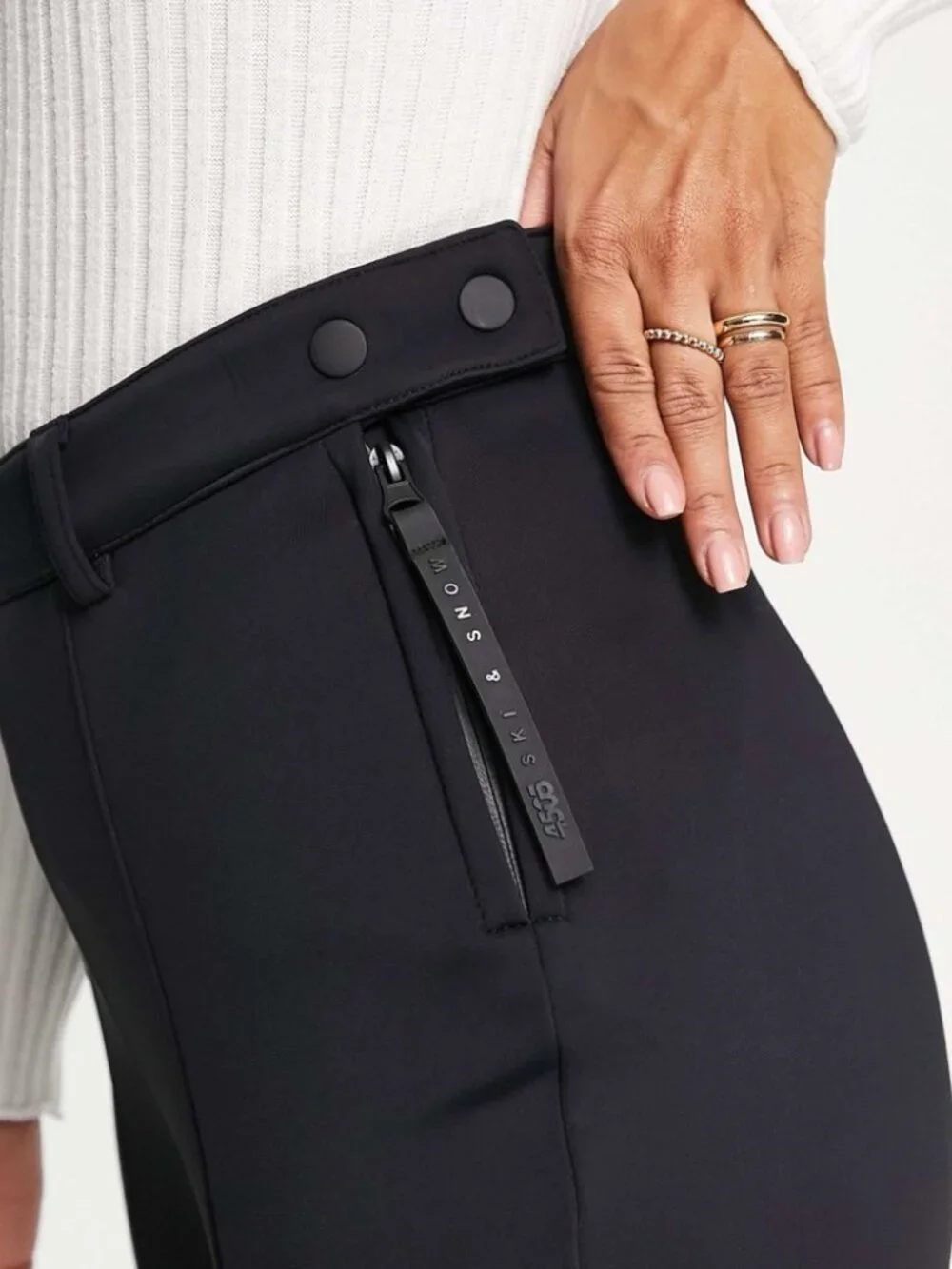 ASOS 4505 Ski & Snow Pants Hourglass Skinny Ski Pants W Stirrup Soft-shell 10 - Picture 3 of 9